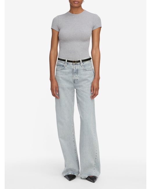 FRAME Gray The Rib Baby Tee