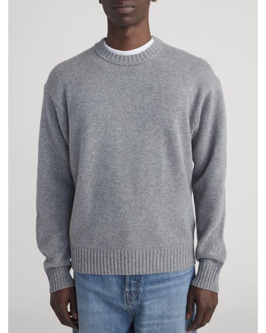 FRAME Gray Cashmere Crewneck Sweater for men