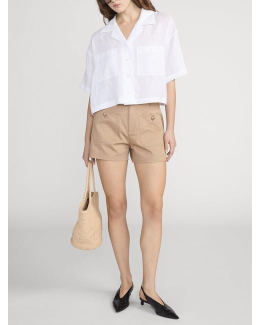FRAME White The Linen Pocket Shirt