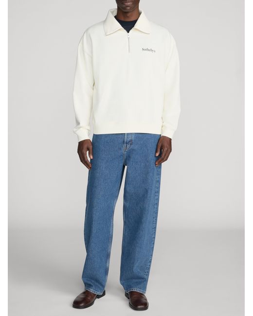 FRAME White Sotheby's Half Zip Sweatshirt for men