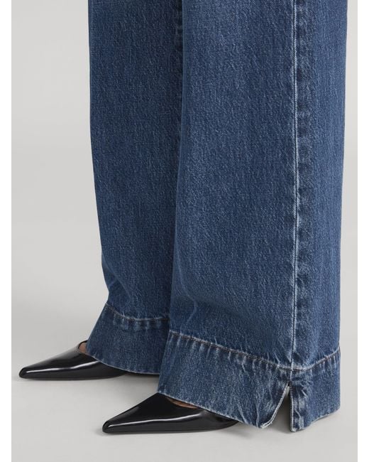 FRAME Blue Wide-Leg Trousers