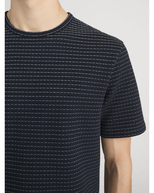 FRAME Black Jacquard Stripe Tee