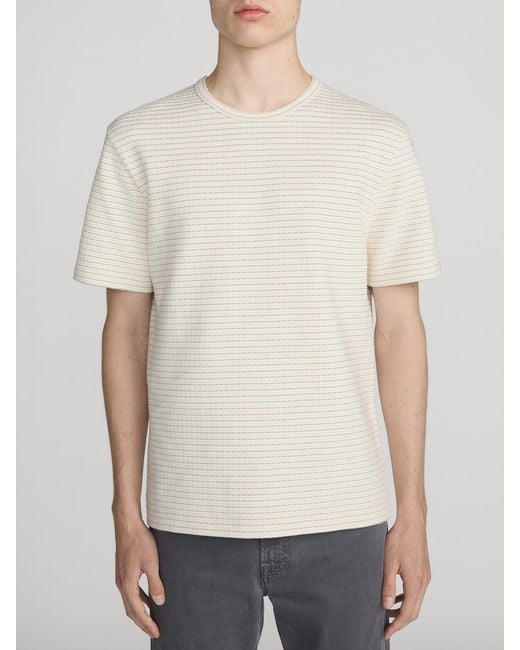 FRAME White Jacquard Stripe Tee for men