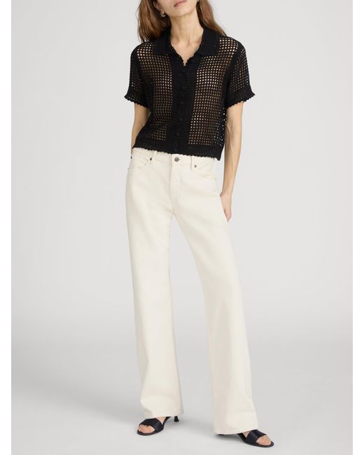 FRAME Black The Crochet Top