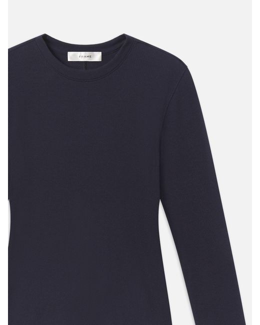 FRAME Blue The Long Sleeve Rib Crew
