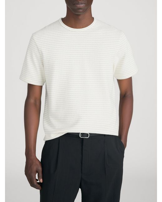 FRAME White Jacquard Stripe Tee for men