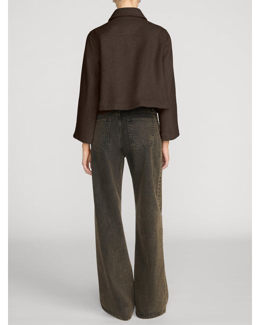 FRAME Brown The Wool Mini Swing Jacket
