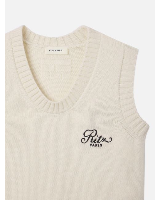 FRAME White Ritz Cashmere Sweater Vest