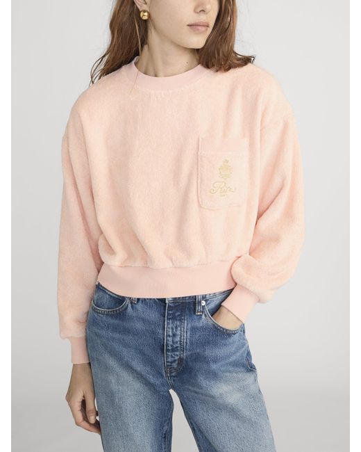 FRAME Natural Ritz Terry Cropped Sweatshirt