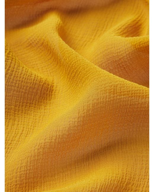FRAME Yellow The Silk Amulet Blouse