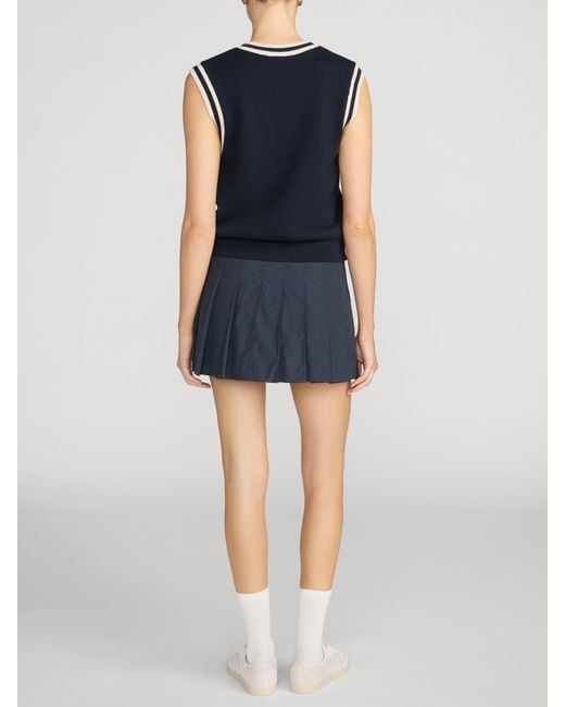 FRAME Blue The Tennis Pleated Skirt