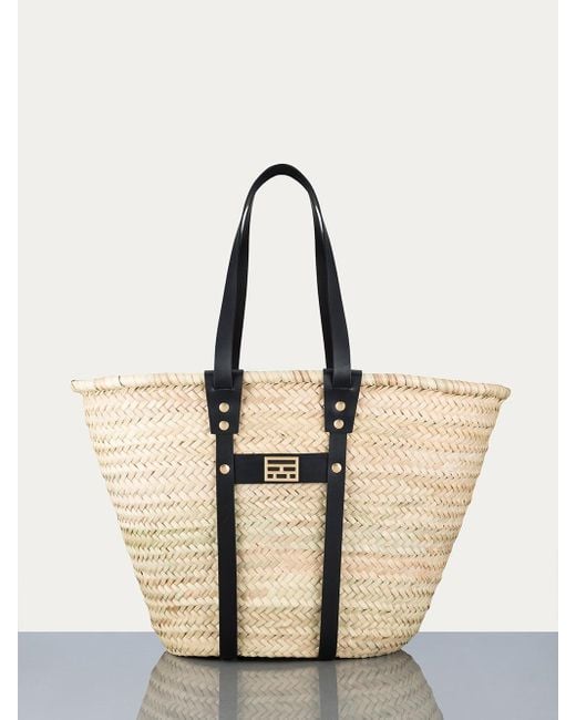 FRAME Black Straw Tote