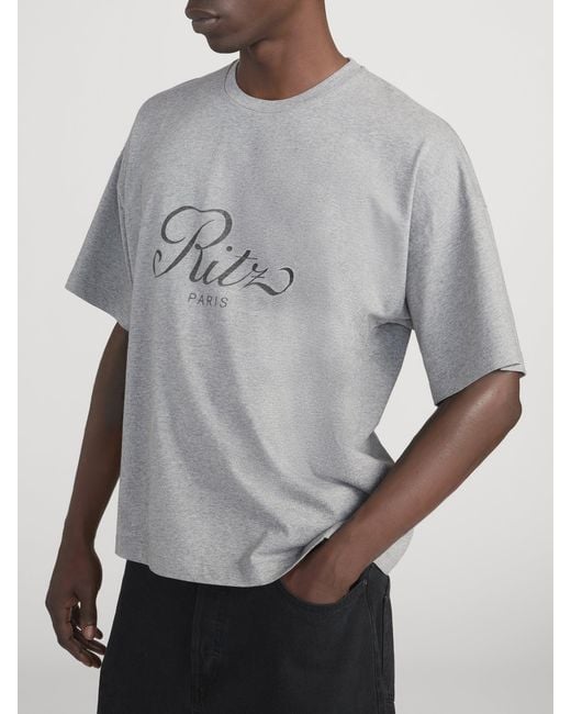 FRAME Gray Ritz Cropped Relaxed T Shirt for men