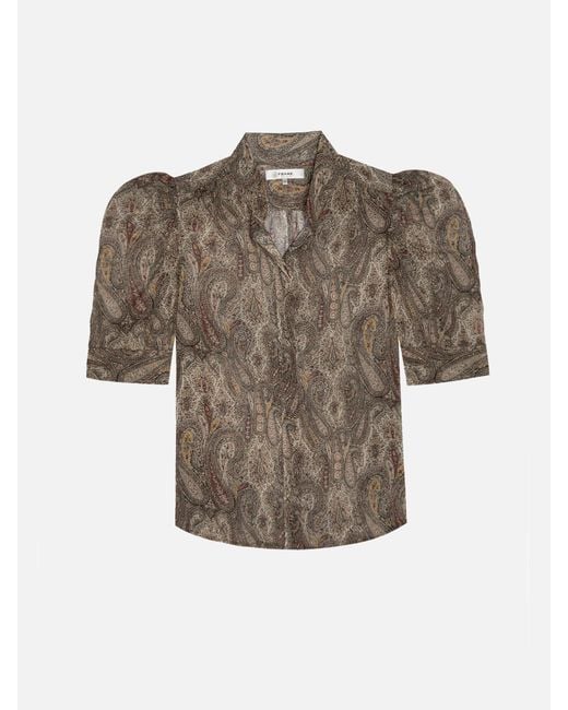 FRAME Gray The Gillian Top