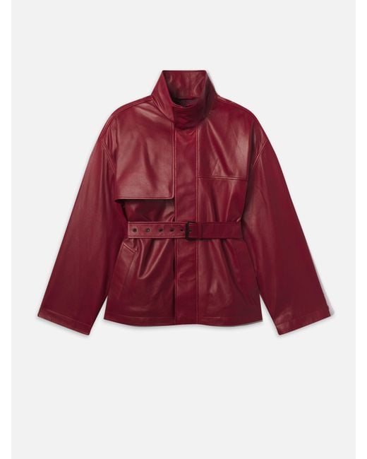 FRAME Red The Alexandra Leather Trench