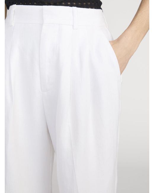 FRAME White The Linen Trouser