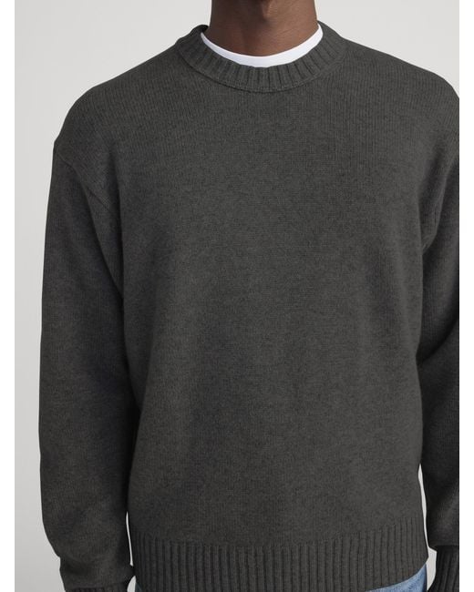 FRAME Gray Cashmere Crewneck Sweater