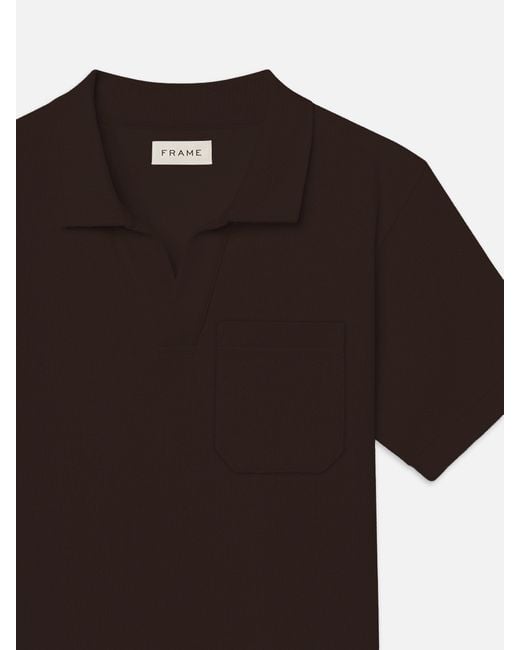 FRAME Black Textured Polo for men