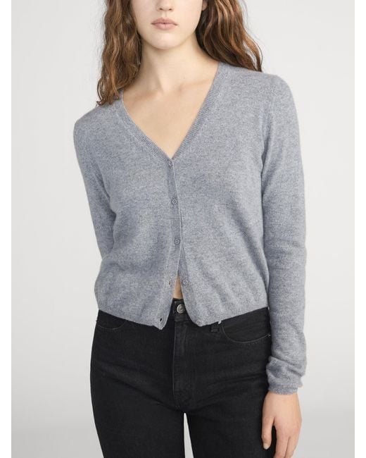 FRAME Gray The Cashmere V Cardi