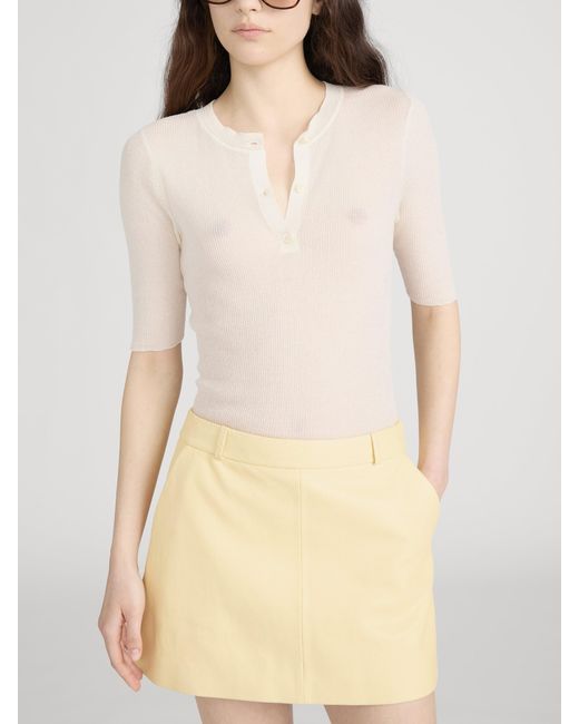 FRAME White The Henley Rib Tee