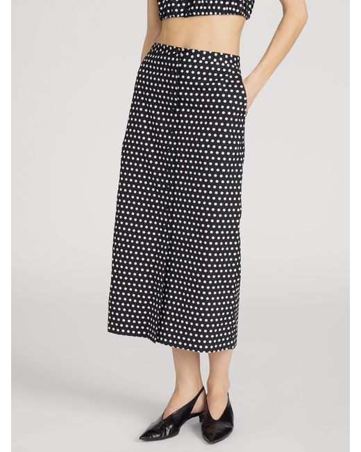 FRAME Black The Polka Dot Skirt