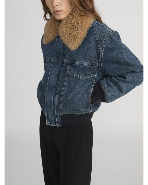 FRAME Blue The Shearling Aviator