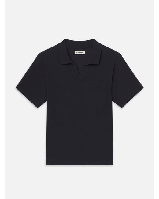 FRAME Blue Textured Polo
