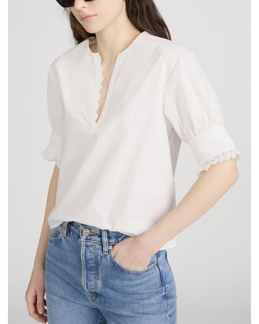 FRAME White The Keepsake Popover Top