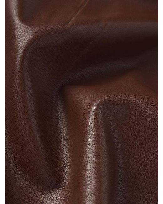 FRAME Brown The Leather Mini Skirt