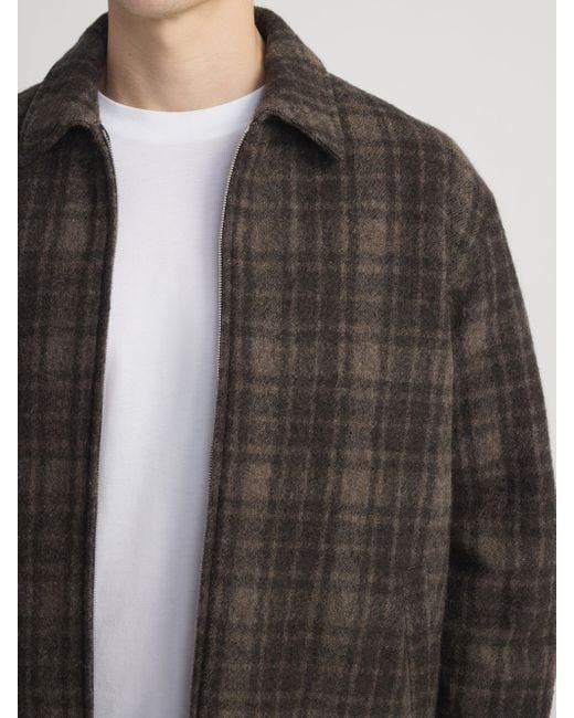 FRAME Brown Padded Tweed Zip Jacket for men