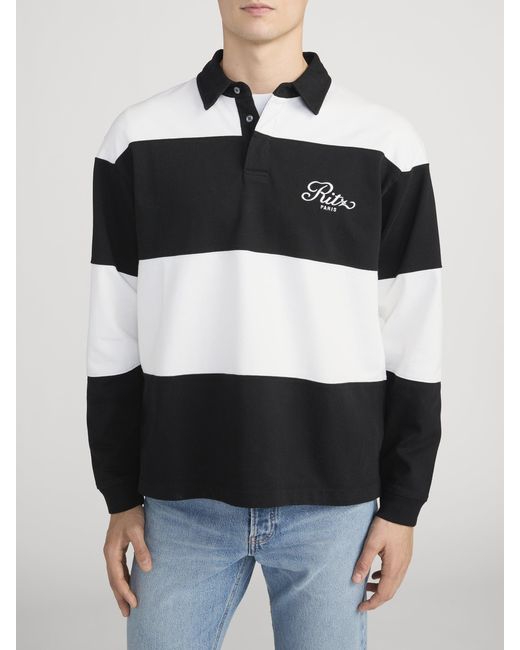 FRAME Black Ritz Rugby Polo Shirt for men