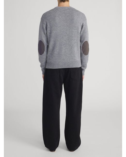 FRAME Gray Suede Patch Sweater for men