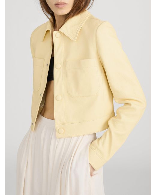 FRAME Yellow The Small Leather Jacket
