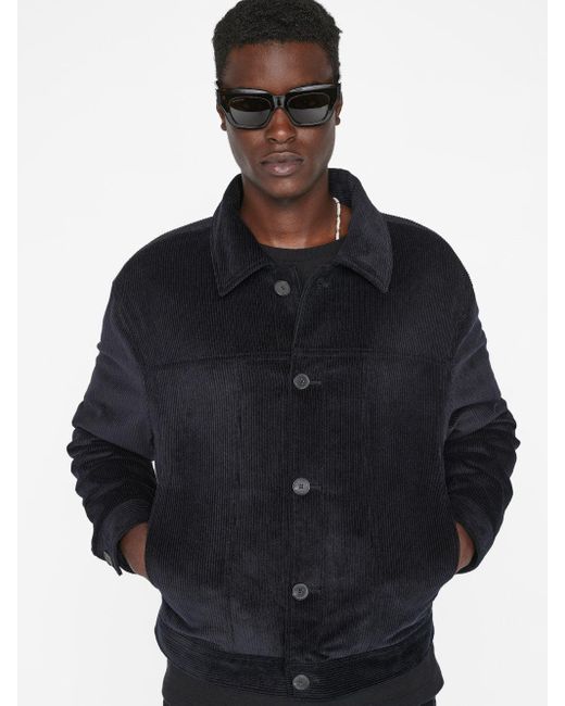 FRAME Wide Wale Corduroy Trucker Jacket in Black for Men Lyst UK