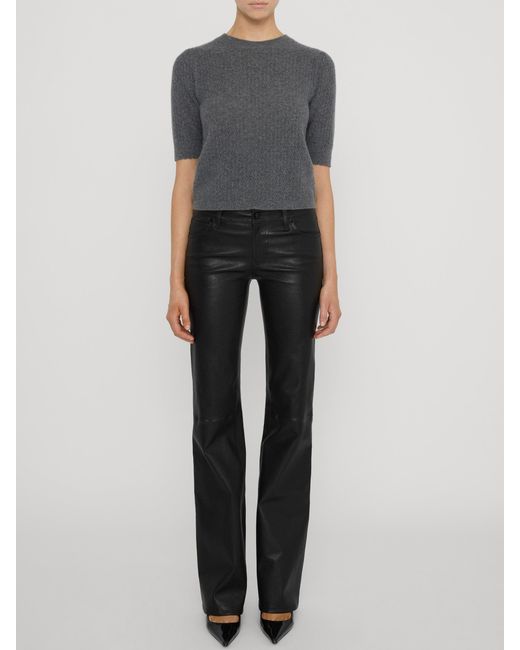 FRAME Gray The Gathered Honeycomb Sweater