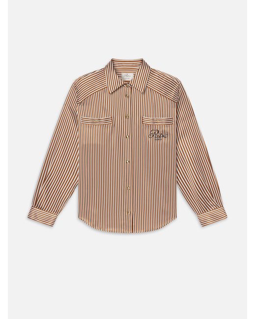 FRAME Natural Ritz Striped Pajama Shirt