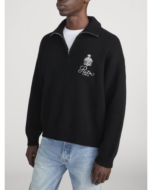 FRAME Black Ritz Cashmere Half Zip for men