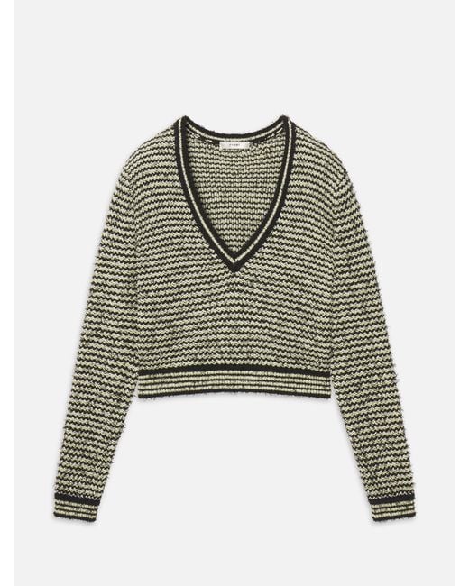 FRAME Green The Eyelash V Sweater