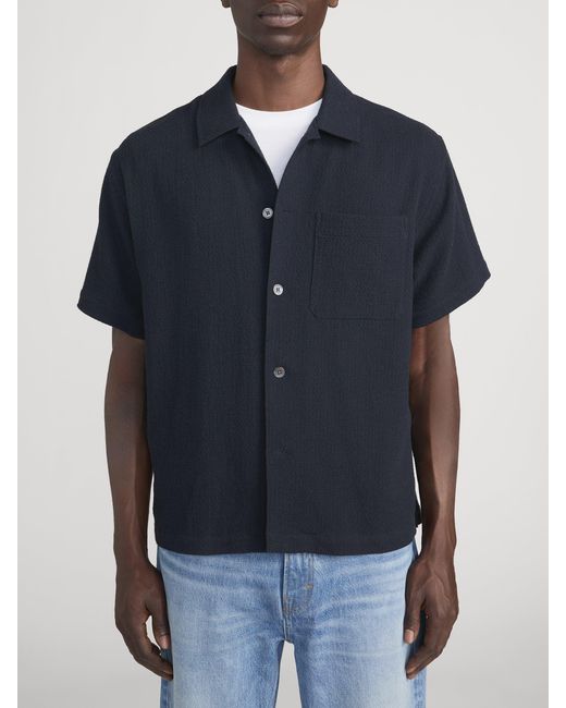 FRAME Blue Open Weave Shirt