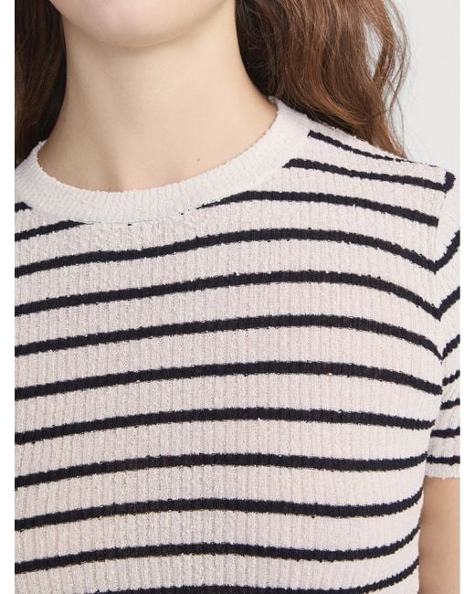 FRAME White The Striped Knit Tee