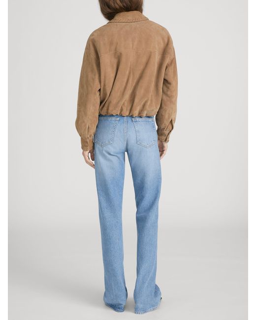 FRAME Natural The Suede Bubble Jacket