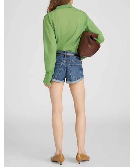 FRAME Green The Collared Cardi