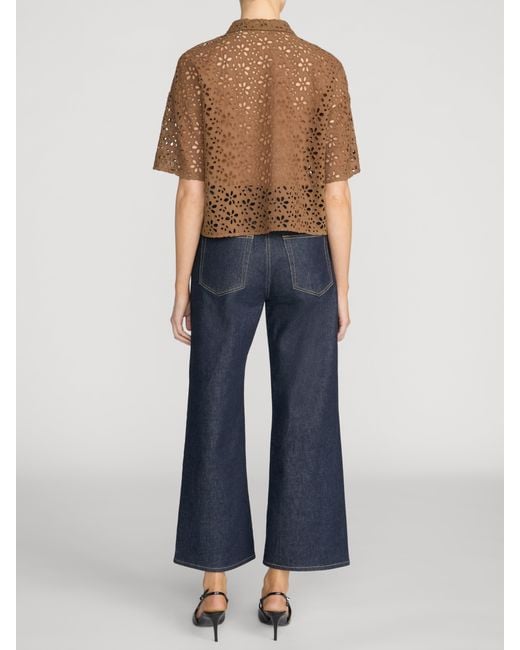 FRAME Brown The Downing Eyelet Polo