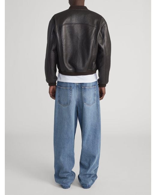 FRAME Black Shearling Bomber for men