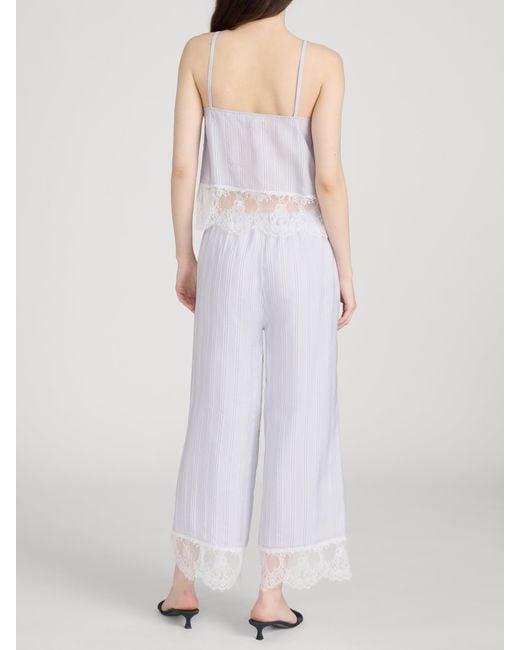 FRAME White The Stripe Lace Lounge Pant