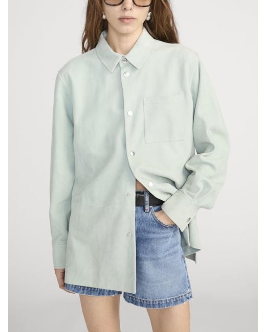 FRAME Green The Suede Studio Shirt