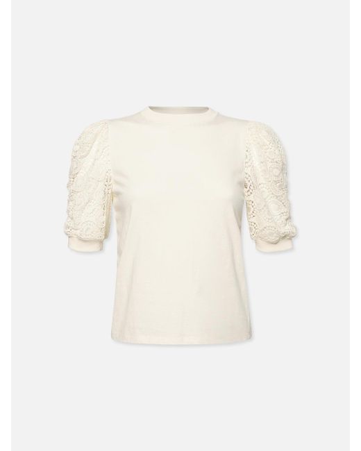 FRAME Natural Lace Sleeve Frankie Tee