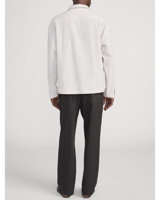 FRAME White Half Zip Overshirt Jacket