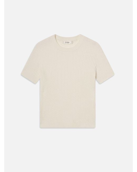 FRAME White The Fine Cable Tee