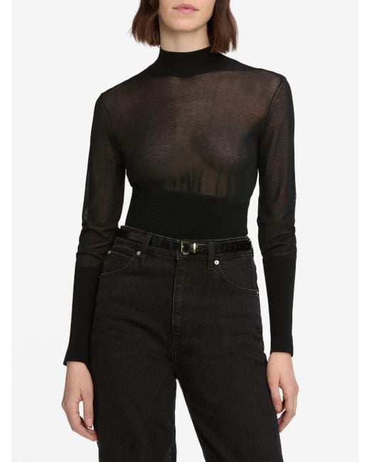 FRAME Black The Sleek Sweater